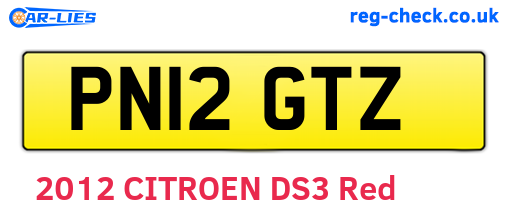 PN12GTZ are the vehicle registration plates.