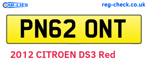 PN62ONT are the vehicle registration plates.