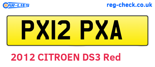 PX12PXA are the vehicle registration plates.
