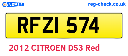 RFZ1574 are the vehicle registration plates.