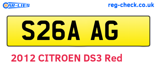 S26AAG are the vehicle registration plates.