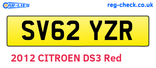 SV62YZR are the vehicle registration plates.