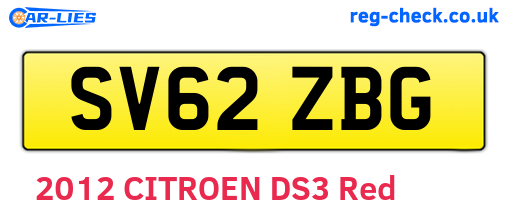 SV62ZBG are the vehicle registration plates.