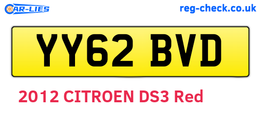 YY62BVD are the vehicle registration plates.
