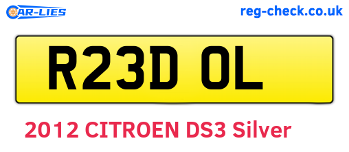 R23DOL are the vehicle registration plates.