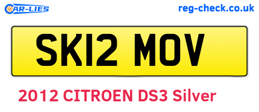 SK12MOV are the vehicle registration plates.