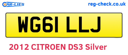 WG61LLJ are the vehicle registration plates.