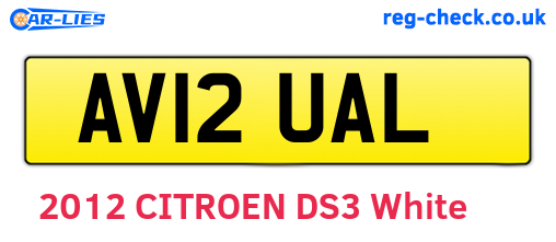 AV12UAL are the vehicle registration plates.