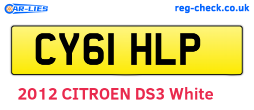 CY61HLP are the vehicle registration plates.