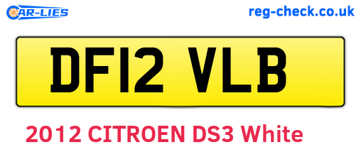 DF12VLB are the vehicle registration plates.