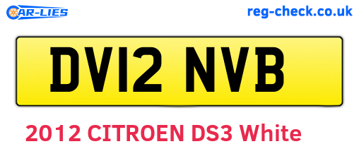 DV12NVB are the vehicle registration plates.