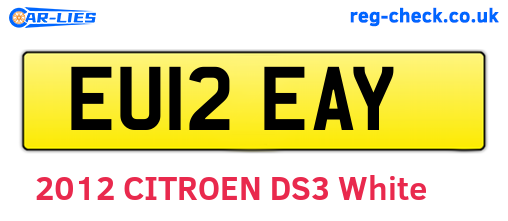 EU12EAY are the vehicle registration plates.