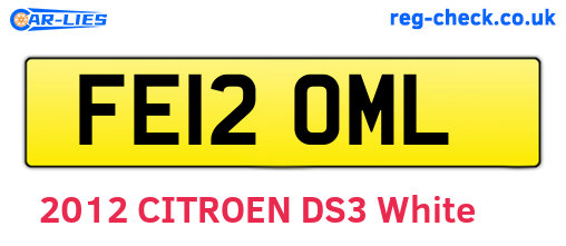FE12OML are the vehicle registration plates.