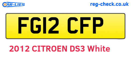 FG12CFP are the vehicle registration plates.