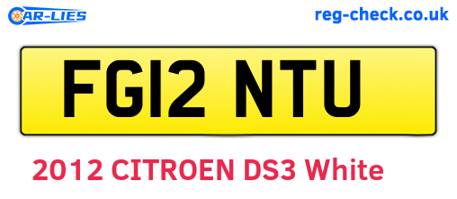 FG12NTU are the vehicle registration plates.