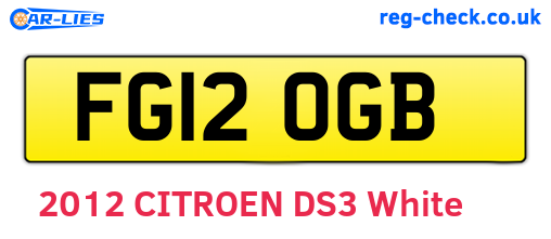 FG12OGB are the vehicle registration plates.