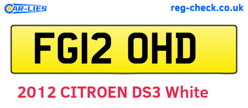 FG12OHD are the vehicle registration plates.