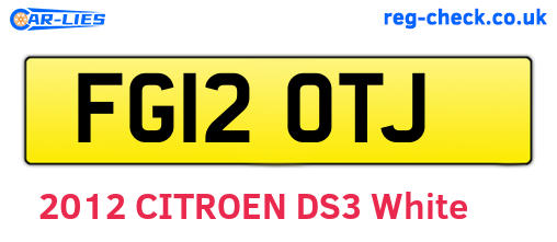 FG12OTJ are the vehicle registration plates.