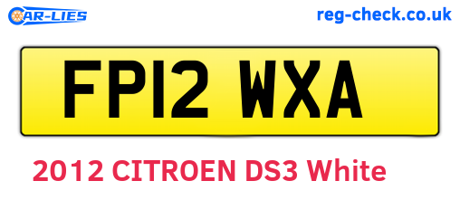 FP12WXA are the vehicle registration plates.