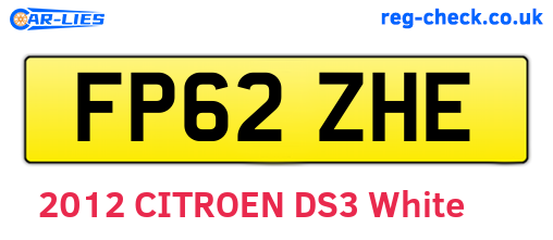 FP62ZHE are the vehicle registration plates.