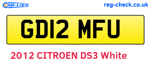 GD12MFU are the vehicle registration plates.