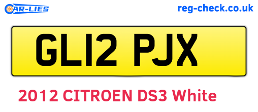 GL12PJX are the vehicle registration plates.
