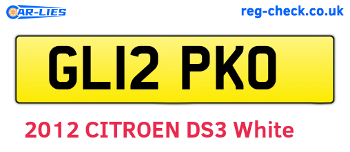 GL12PKO are the vehicle registration plates.
