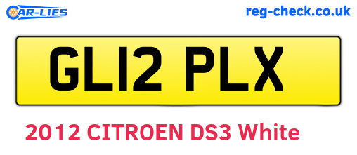 GL12PLX are the vehicle registration plates.