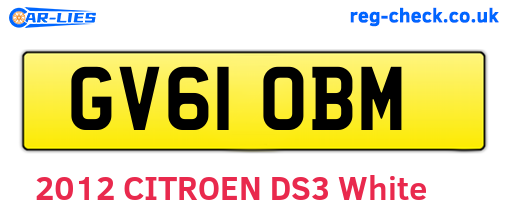 GV61OBM are the vehicle registration plates.