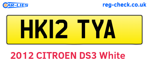 HK12TYA are the vehicle registration plates.
