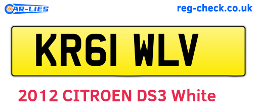 KR61WLV are the vehicle registration plates.