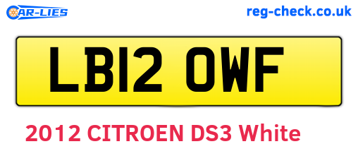 LB12OWF are the vehicle registration plates.