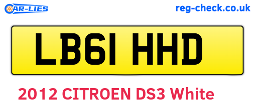 LB61HHD are the vehicle registration plates.