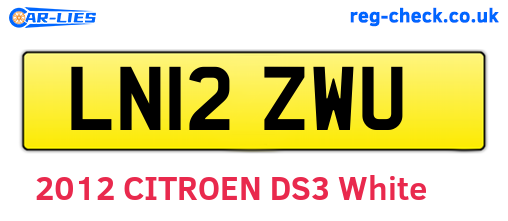 LN12ZWU are the vehicle registration plates.