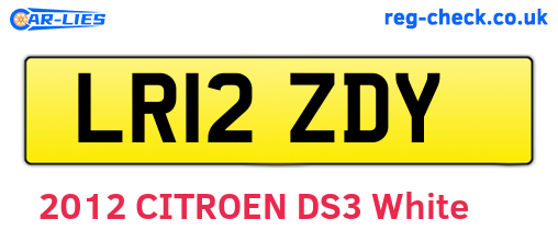 LR12ZDY are the vehicle registration plates.