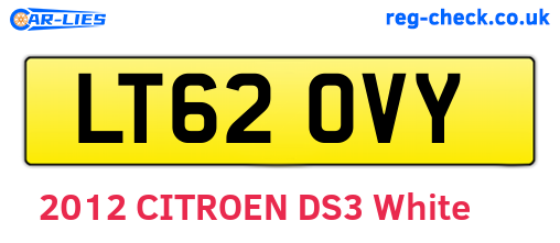 LT62OVY are the vehicle registration plates.