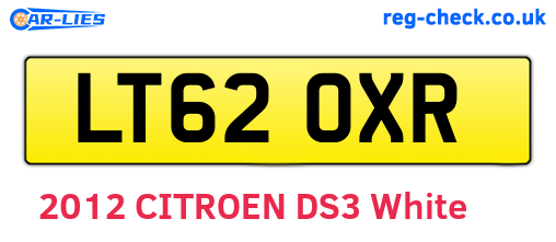 LT62OXR are the vehicle registration plates.