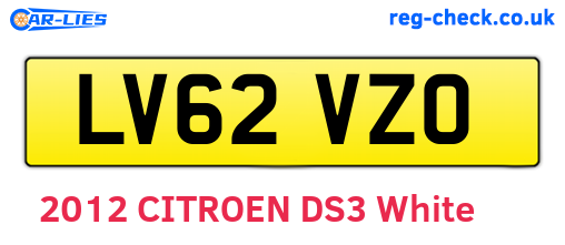 LV62VZO are the vehicle registration plates.