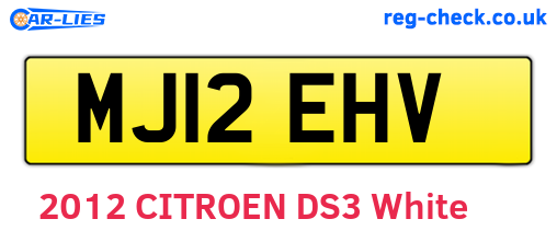 MJ12EHV are the vehicle registration plates.