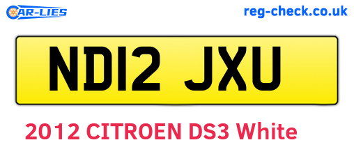 ND12JXU are the vehicle registration plates.
