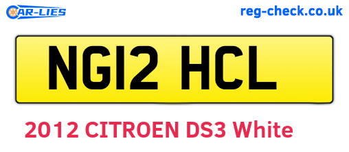 NG12HCL are the vehicle registration plates.