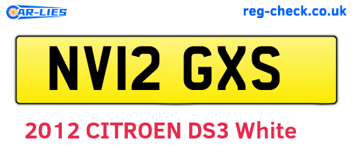 NV12GXS are the vehicle registration plates.