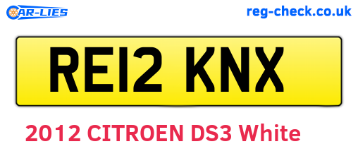 RE12KNX are the vehicle registration plates.