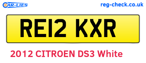 RE12KXR are the vehicle registration plates.