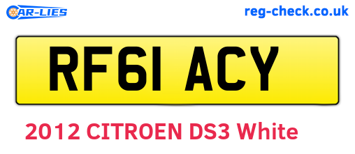RF61ACY are the vehicle registration plates.