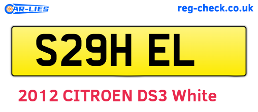 S29HEL are the vehicle registration plates.