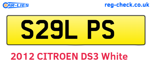 S29LPS are the vehicle registration plates.