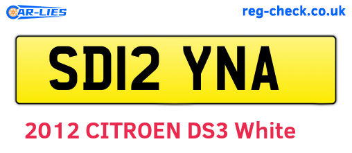 SD12YNA are the vehicle registration plates.