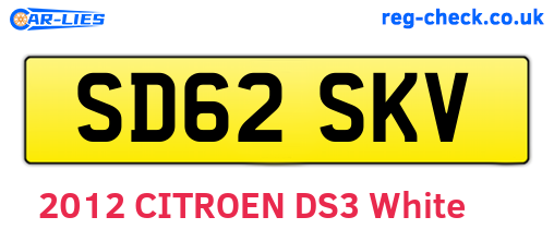 SD62SKV are the vehicle registration plates.