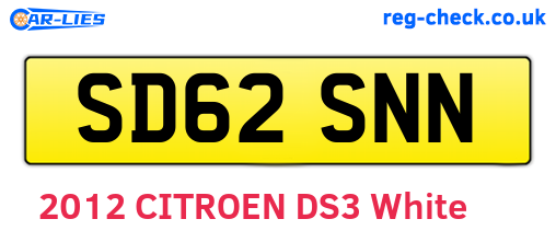 SD62SNN are the vehicle registration plates.